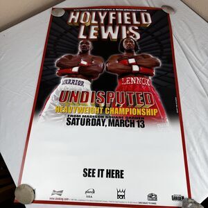 Evander Holyfield Lennox Lewis 1999 Vintage Poster 23x36 3/13/99 Heavyweight